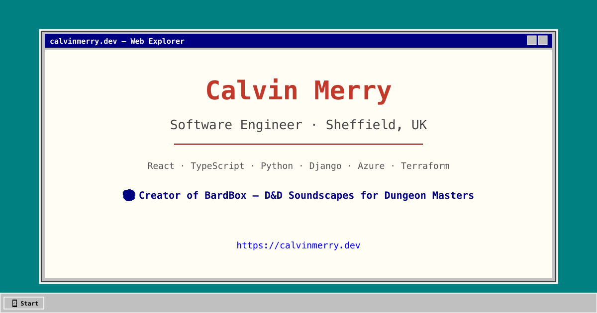 Calvin Merry — Software Engineer in Sheffield, UK | Full-Stack ...